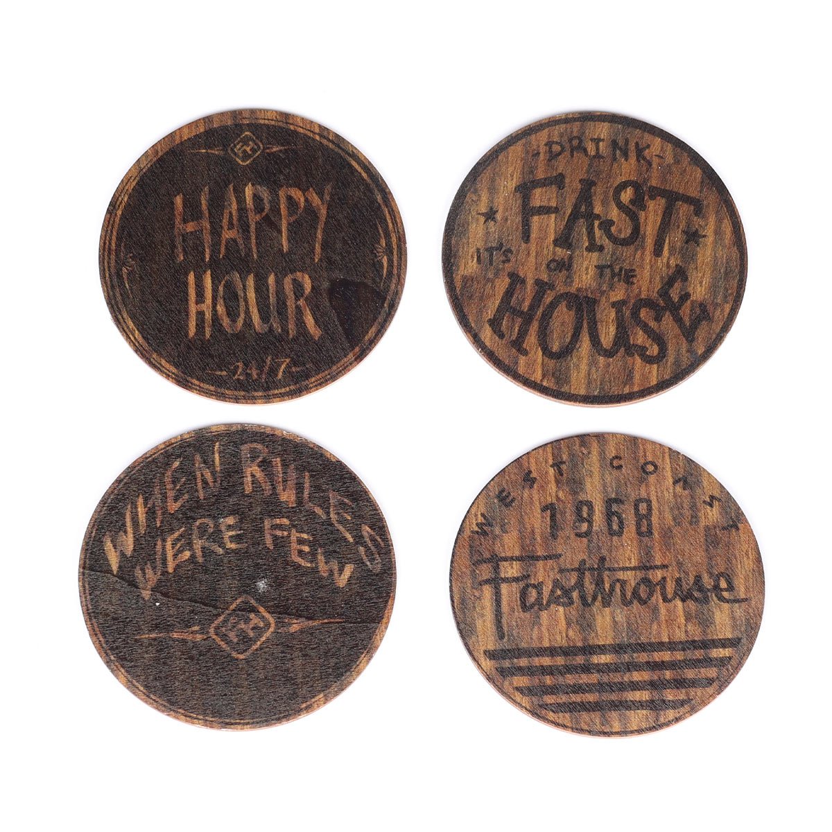 FastHouse COASTER SET 4PACK DK NAT OS - Dark