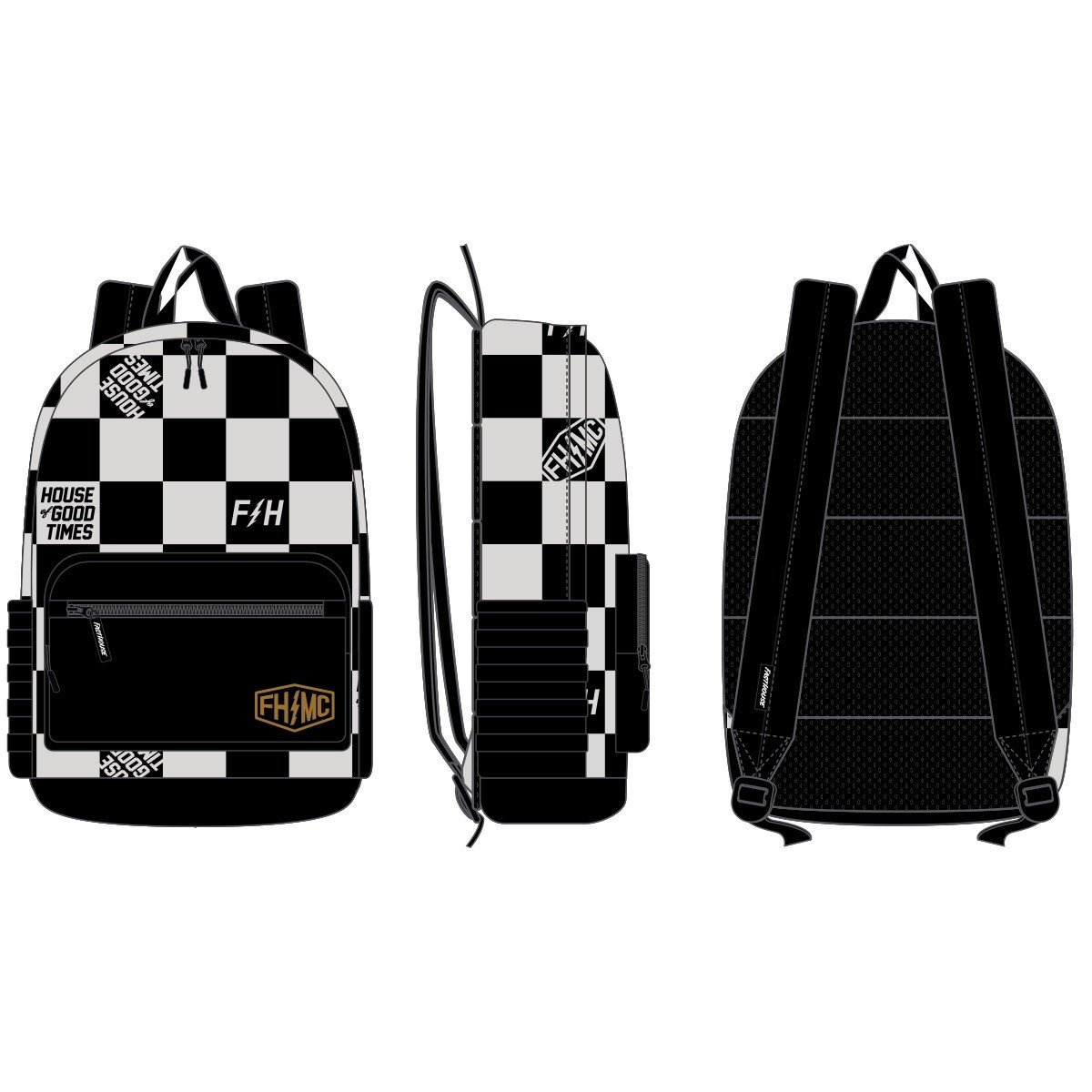 FastHouse COAST BACKPACK BLK/WHT OS - Black